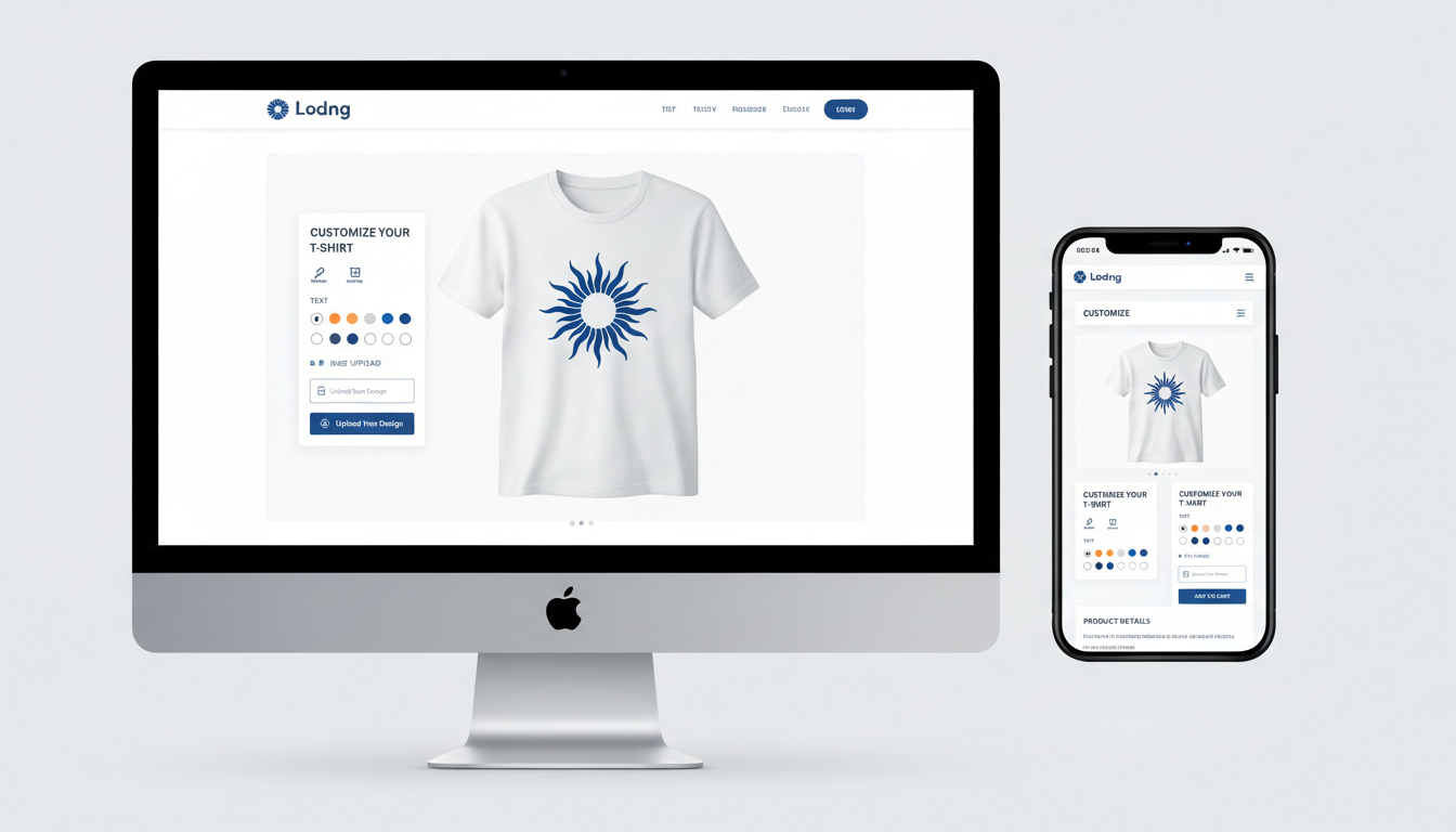 Chamevo product customizer integrated into a Shopify storefront on desktop and mobile